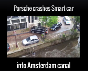 Porsche srazilo Smart do kanálu